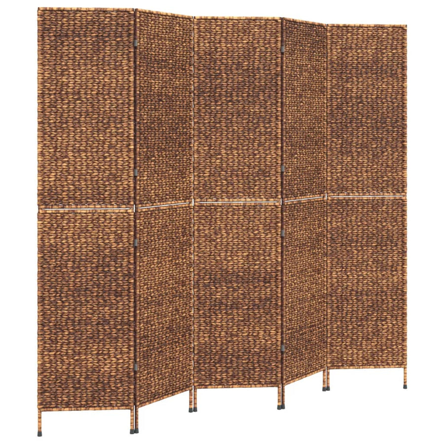 Kamerscherm Met 5 Panelen 205X180 Cm Waterhyacint Bruin