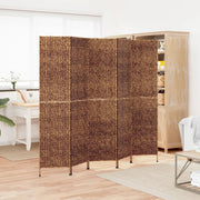 Kamerscherm 5 panelen 205x180 cm waterhyacint bruin
