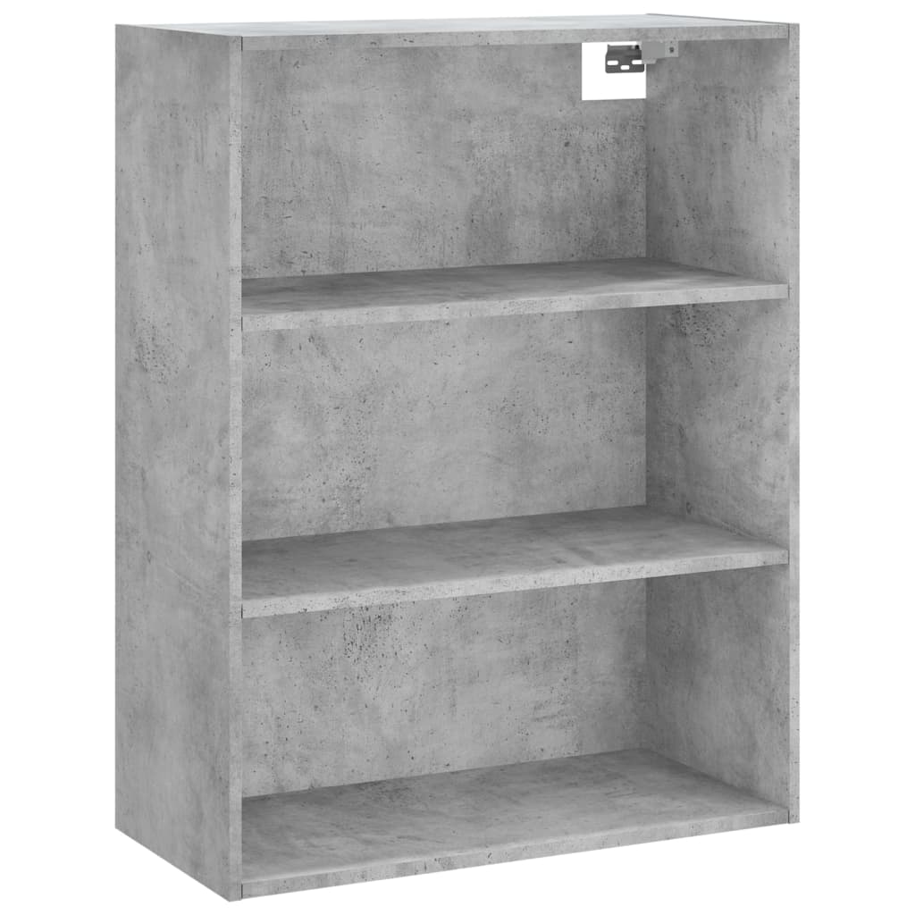Hoge Kast 69,5X34X180 Cm Bewerkt Hout Betongrijs