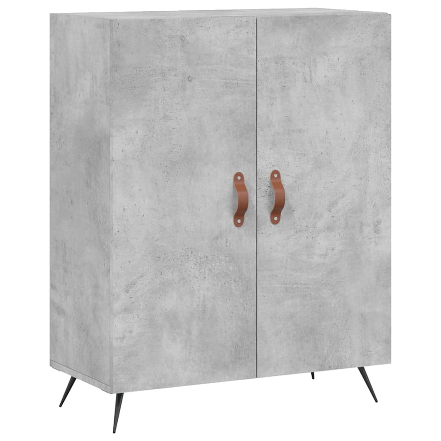 Hoge Kast 69,5X34X180 Cm Bewerkt Hout Betongrijs