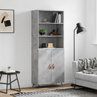 Hoge kast 69,5x34x180 cm bewerkt hout betongrijs