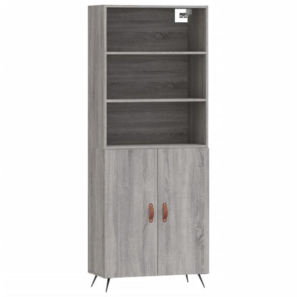 Hoge Kast 69,5X34X180 Cm Bewerkt Hout Grijs Sonoma Eikenkleurig
