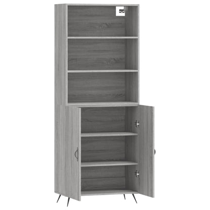 Hoge Kast 69,5X34X180 Cm Bewerkt Hout Grijs Sonoma Eikenkleurig