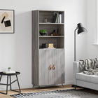 Hoge kast 69,5x34x180 cm bewerkt hout grijs sonoma