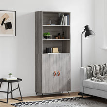 Hoge Kast 69,5X34X180 Cm Bewerkt Hout Grijs Sonoma Eikenkleurig