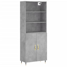 Hoge Kast 69,5X34X180 Cm Bewerkt Hout Betongrijs