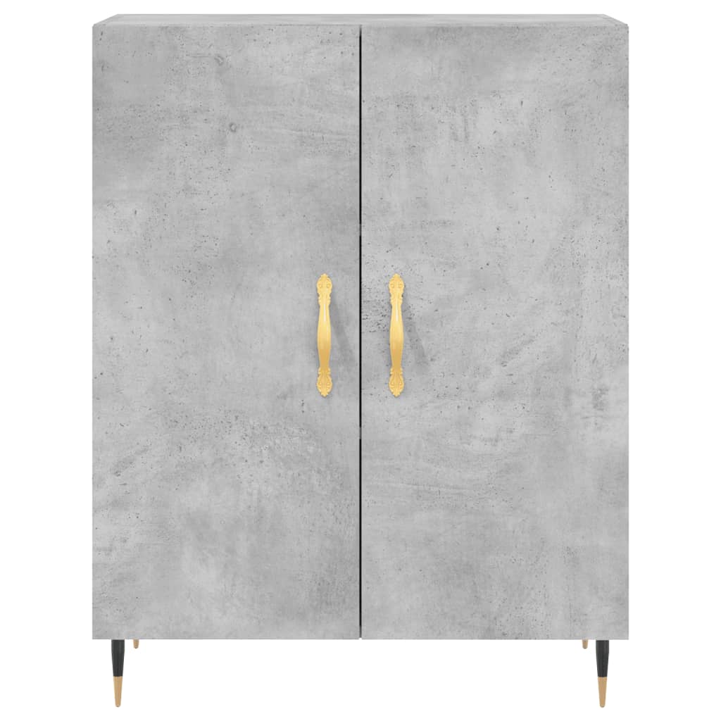 Hoge Kast 69,5X34X180 Cm Bewerkt Hout Betongrijs
