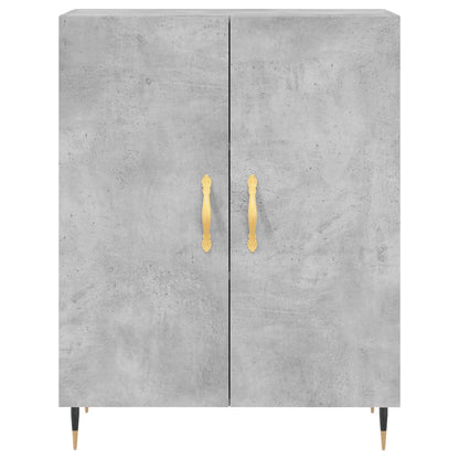 Hoge Kast 69,5X34X180 Cm Bewerkt Hout Betongrijs