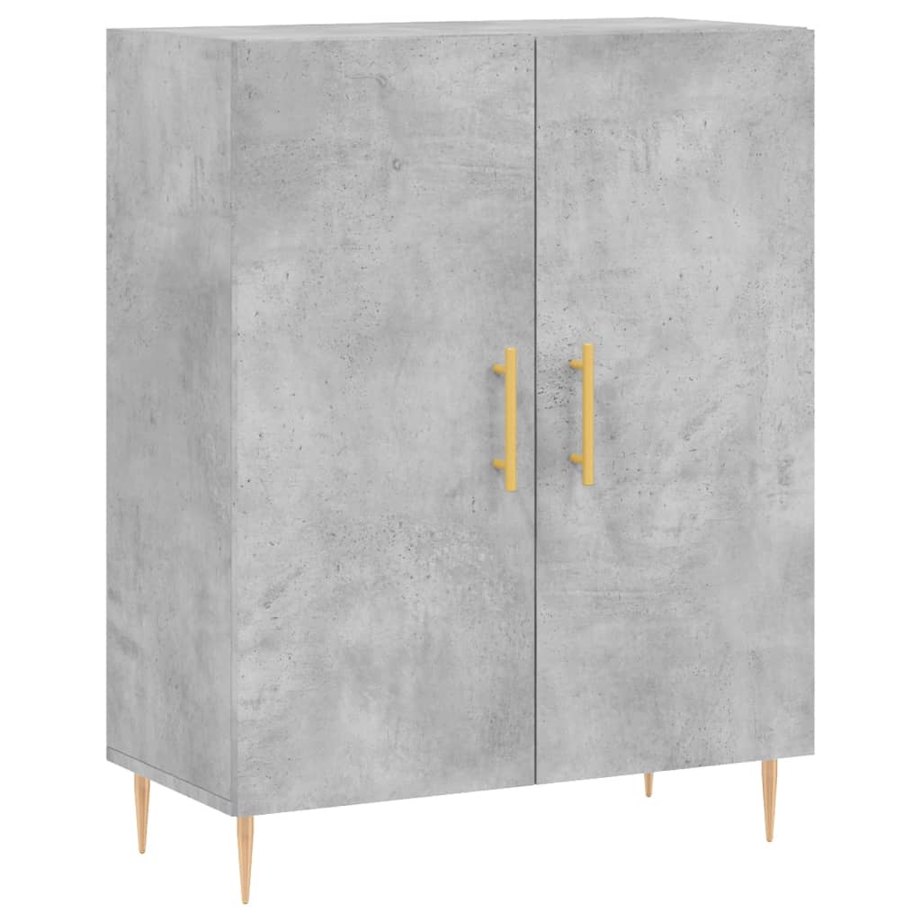Hoge Kast 69,5X34X180 Cm Bewerkt Hout Betongrijs