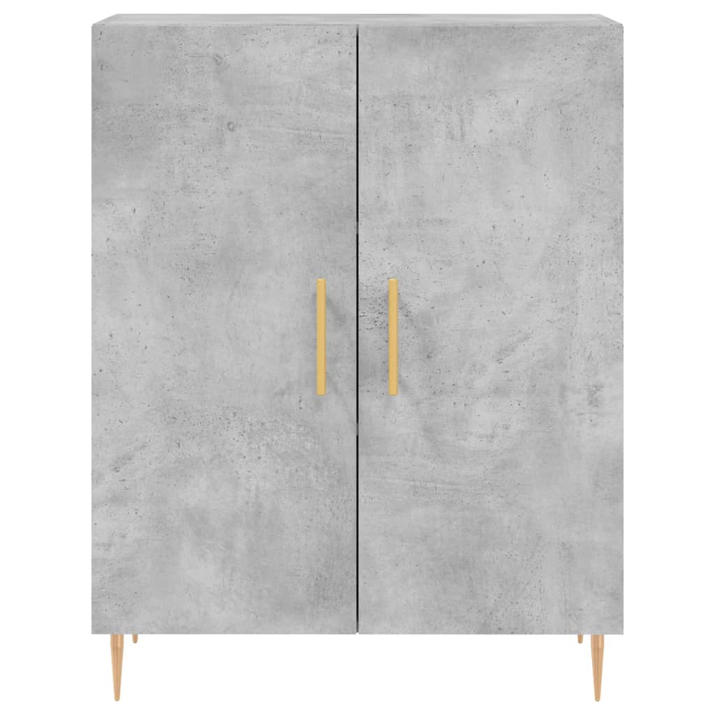 Hoge Kast 69,5X34X180 Cm Bewerkt Hout Betongrijs