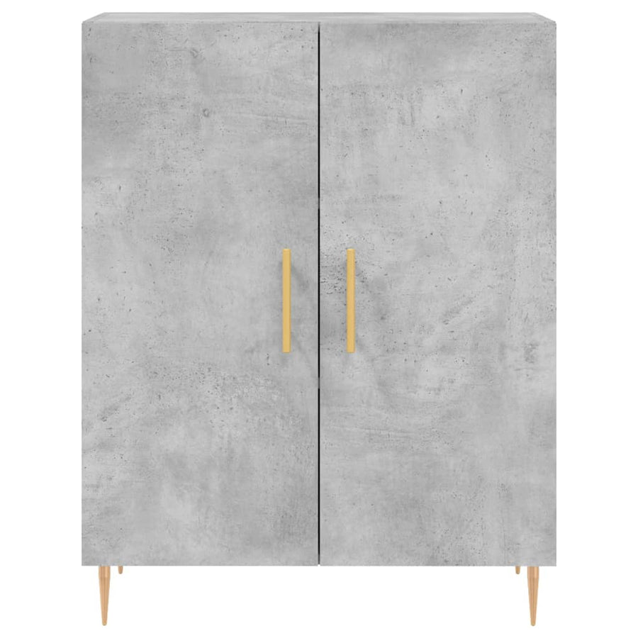 Hoge Kast 69,5X34X180 Cm Bewerkt Hout Betongrijs