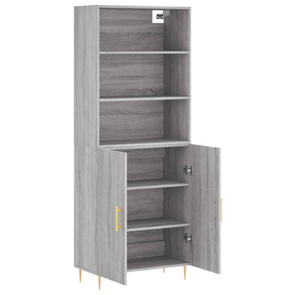 Hoge Kast 69,5X34X180 Cm Bewerkt Hout Grijs Sonoma Eikenkleurig