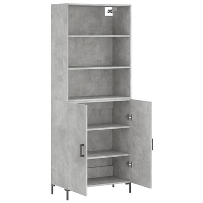 Hoge Kast 69,5X34X180 Cm Bewerkt Hout Betongrijs