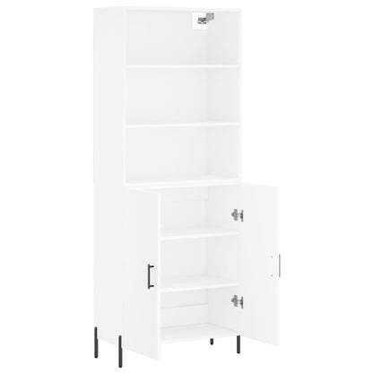 Hoge kast 69,5x34x180 cm bewerkt hout wit