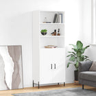 Tall cabinet 69.5x34x180 cm engineered wood white