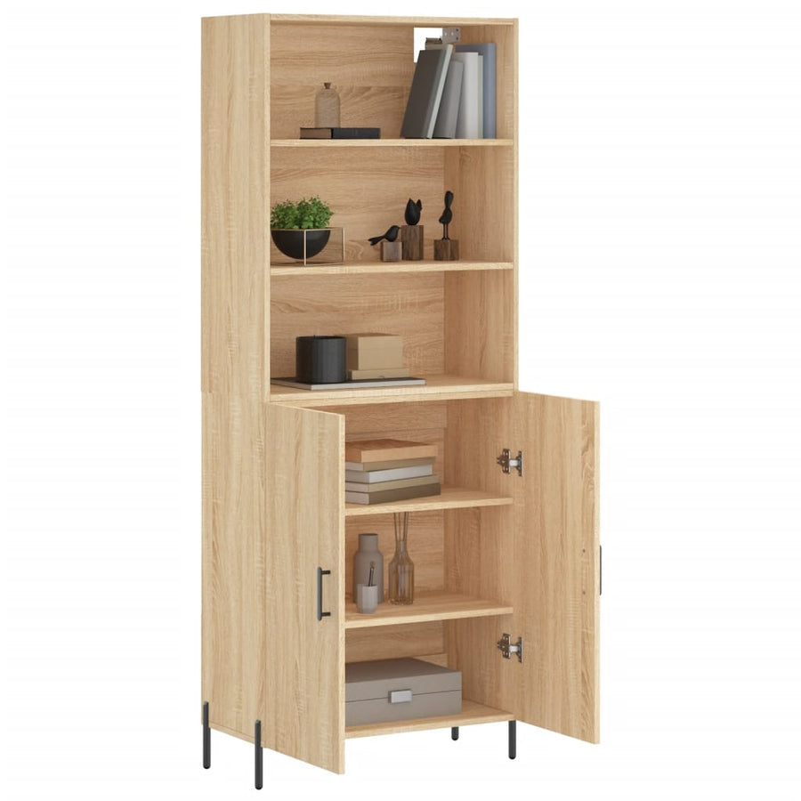 Hoge kast 69,5x34x180 cm bewerkt hout sonoma eikenkleurig