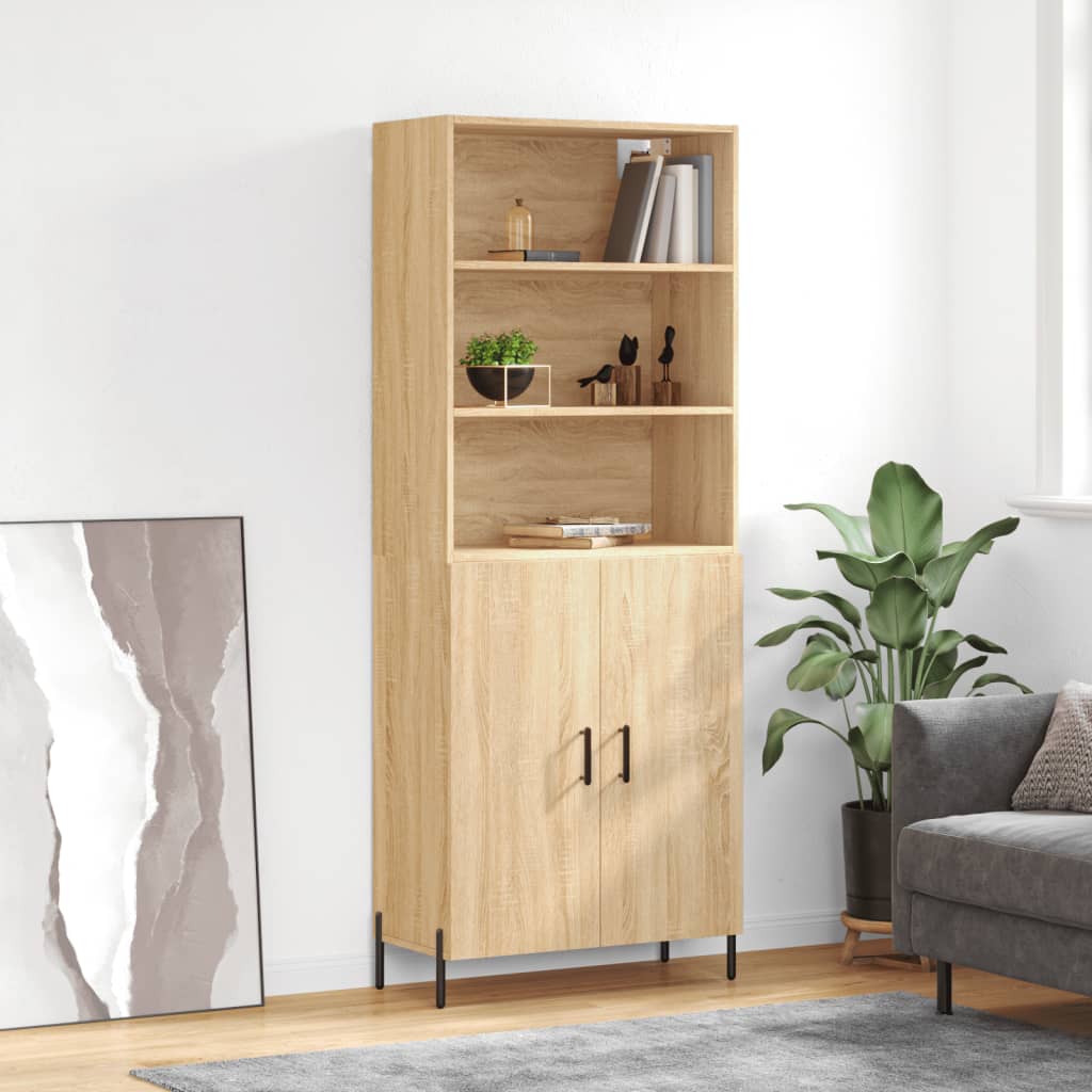 Hoge kast 69,5x34x180 cm bewerkt hout sonoma eikenkleurig