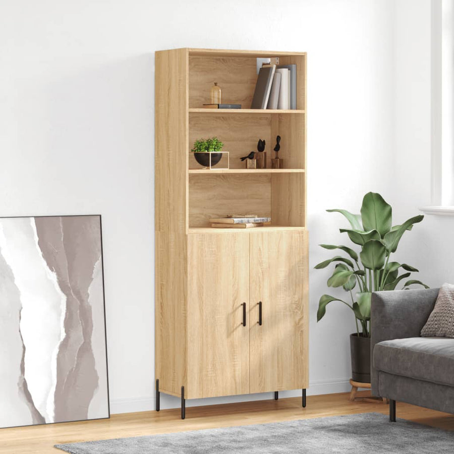 Hoge kast 69,5x34x180 cm bewerkt hout sonoma eikenkleurig