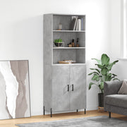 Hoge kast 69,5x34x180 cm bewerkt hout betongrijs