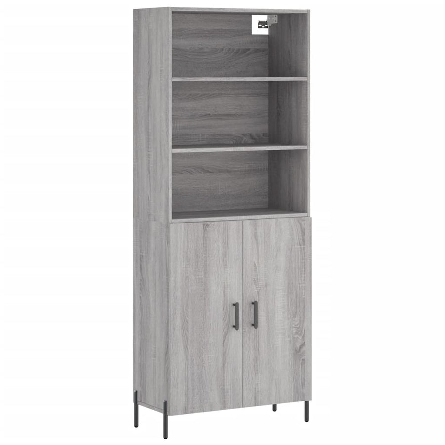 Hoge Kast 69,5X34X180 Cm Bewerkt Hout Grijs Sonoma Eikenkleurig