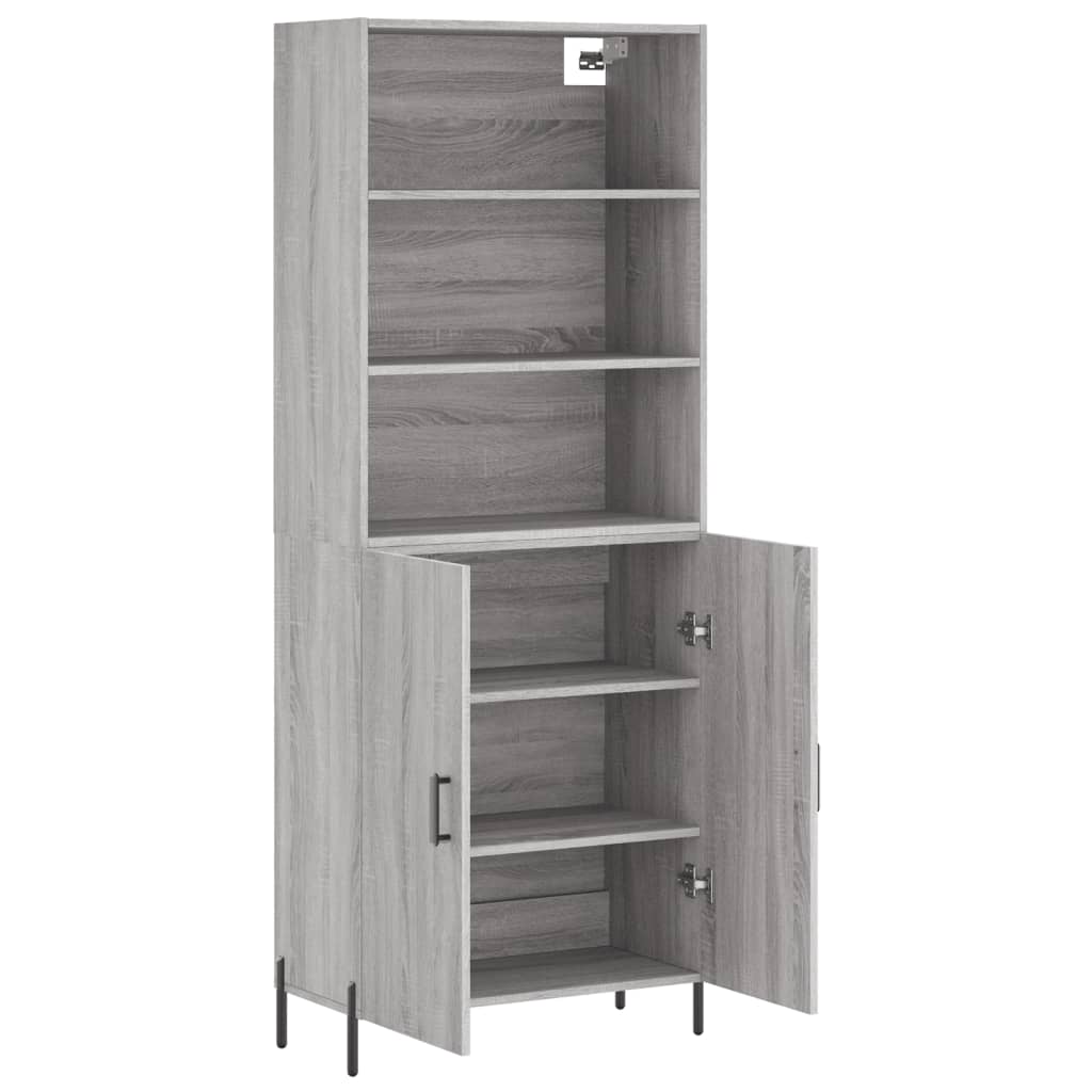 Hoge Kast 69,5X34X180 Cm Bewerkt Hout Grijs Sonoma Eikenkleurig