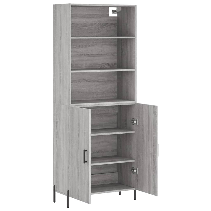 Hoge Kast 69,5X34X180 Cm Bewerkt Hout Grijs Sonoma Eikenkleurig