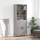 Hoge kast 69,5x34x180 cm grijs sonoma eiken bewerkt hout