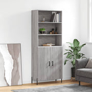 Hoge kast 69,5x34x180 cm grijs sonoma eiken bewerkt hout