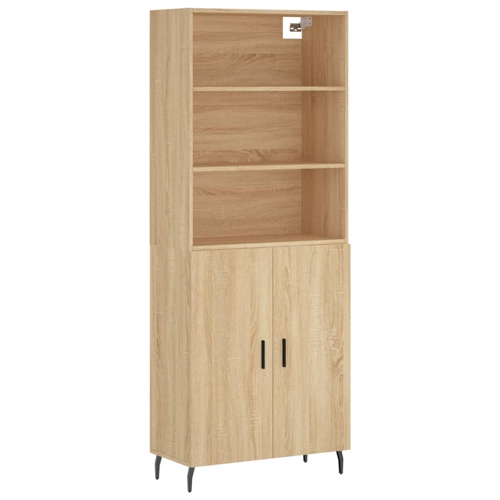 Hoge Kast 69,5X34X180 Cm Bewerkt Hout Kleurig Sonoma eiken
