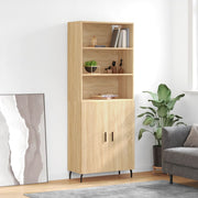 Hoge kast 69,5x34x180 cm bewerkt hout sonoma eiken