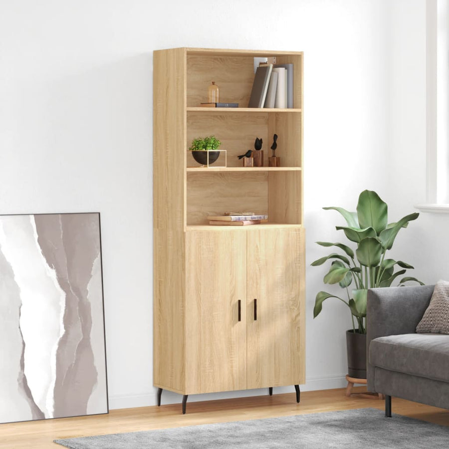 Hoge Kast 69,5X34X180 Cm Bewerkt Hout Kleurig Sonoma eiken