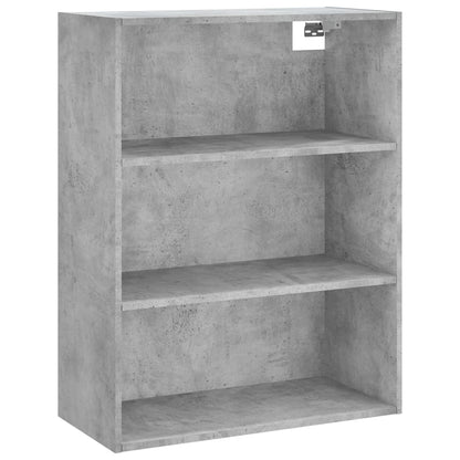 Hoge Kast 69,5X34X180 Cm Bewerkt Hout Betongrijs