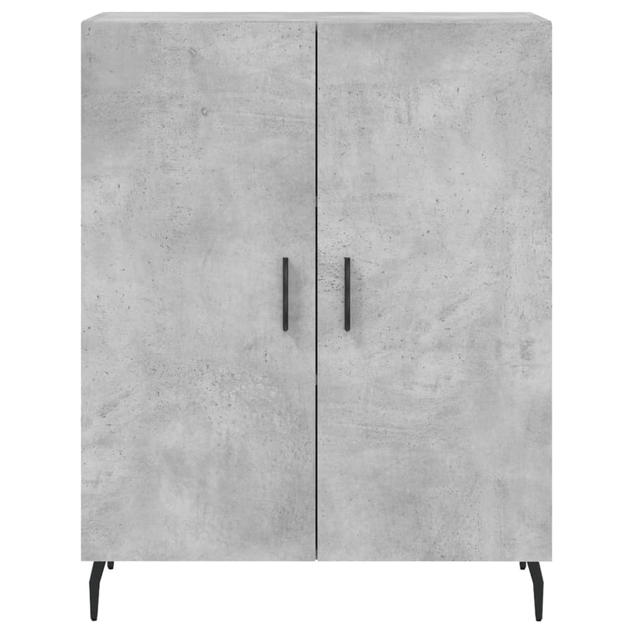 Hoge Kast 69,5X34X180 Cm Bewerkt Hout Betongrijs