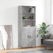 Hoge kast 69,5x34x180 cm bewerkt hout betongrijs