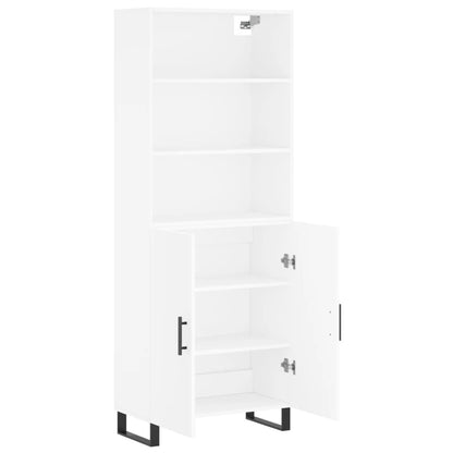 Hoge Kast 69,5X34X180 Cm Bewerkt Hout Wit