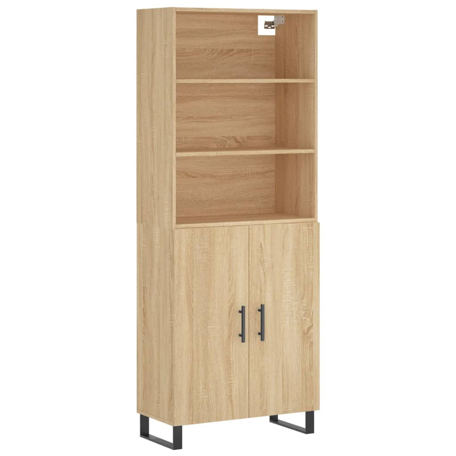 Hoge Kast 69,5X34X180 Cm Bewerkt Hout Sonoma Eikenkleurig