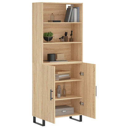 Hoge Kast 69,5X34X180 Cm Bewerkt Hout Sonoma Eikenkleurig