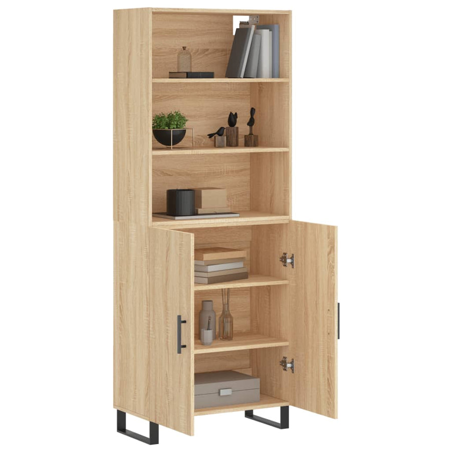 Hoge Kast 69,5X34X180 Cm Bewerkt Hout Sonoma Eikenkleurig
