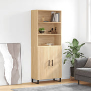 Hoge kast 69,5x34x180 cm bewerkt hout sonoma eiken