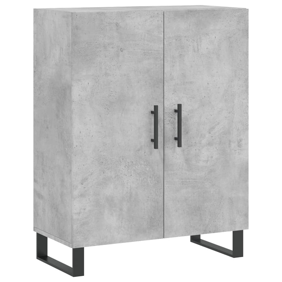 Hoge Kast 69,5X34X180 Cm Bewerkt Hout Betongrijs