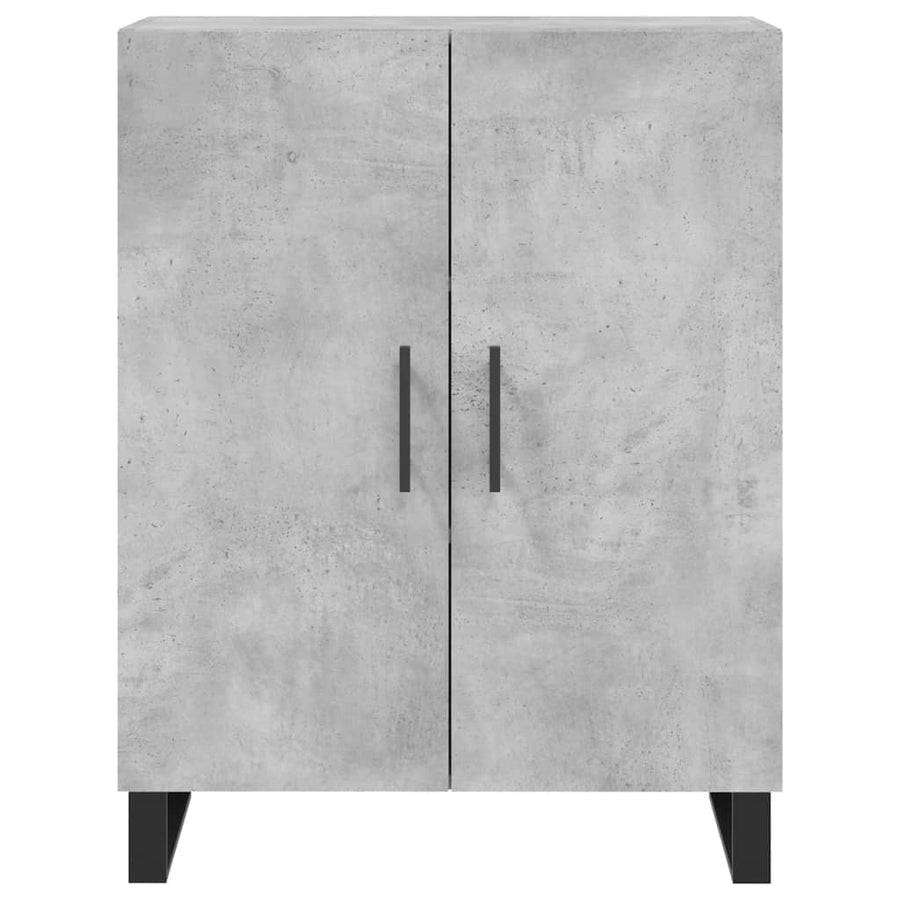 Hoge Kast 69,5X34X180 Cm Bewerkt Hout Betongrijs