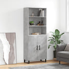 Hoge kast 69,5x34x180 cm bewerkt hout betongrijs