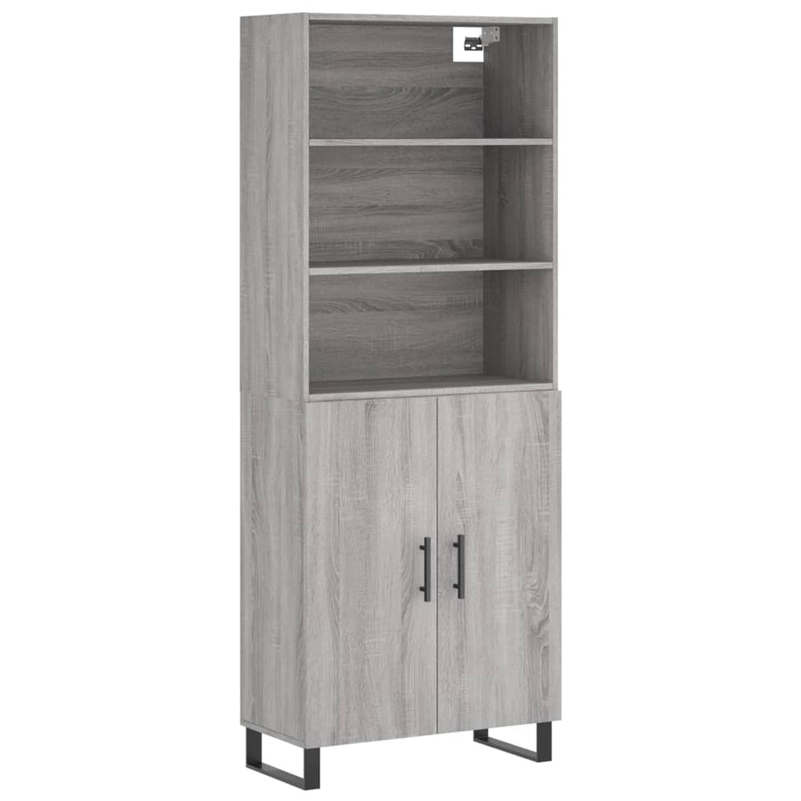 Hoge Kast 69,5X34X180 Cm Bewerkt Hout Grijs Sonoma Eikenkleurig