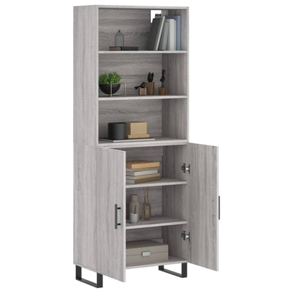 Hoge Kast 69,5X34X180 Cm Bewerkt Hout Grijs Sonoma Eikenkleurig