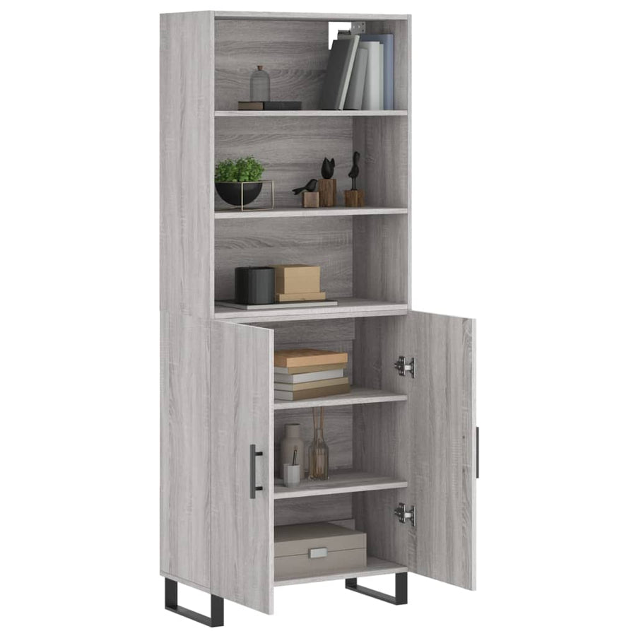 Hoge Kast 69,5X34X180 Cm Bewerkt Hout Grijs Sonoma Eikenkleurig