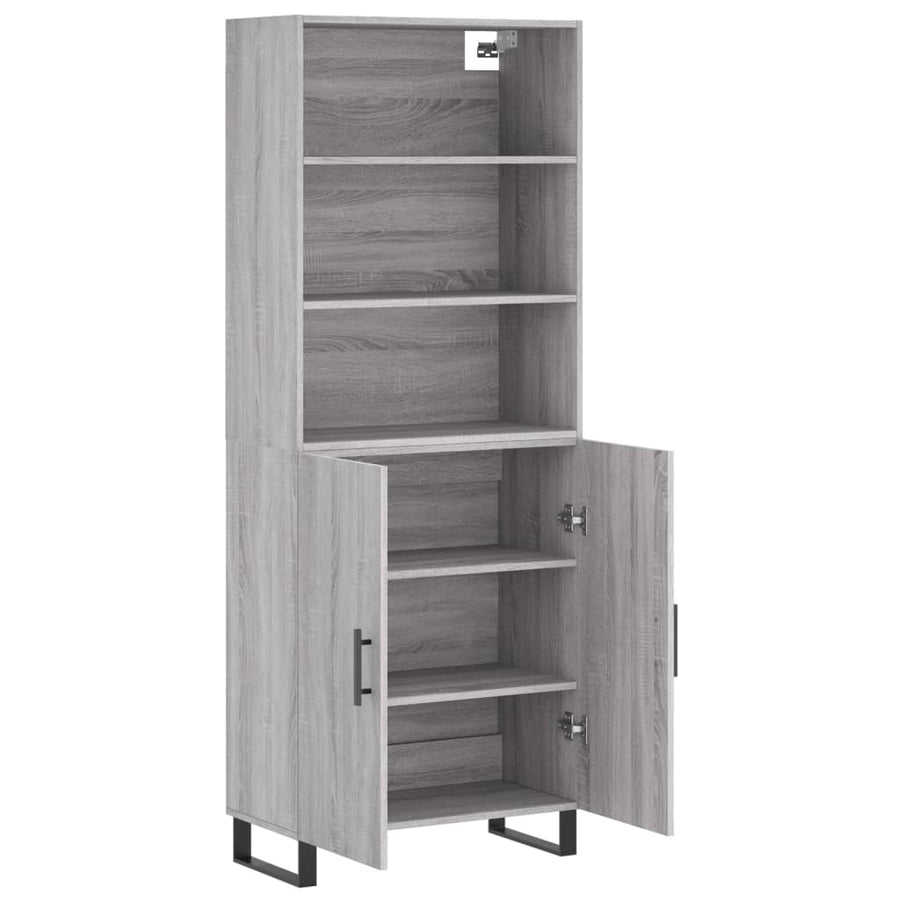 Hoge Kast 69,5X34X180 Cm Bewerkt Hout Grijs Sonoma Eikenkleurig