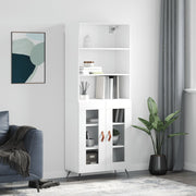 Hoge kast 69,5x34x180 cm wit bewerkt hout
