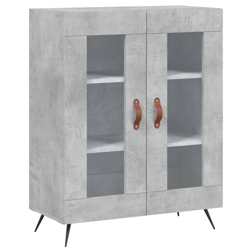 Hoge Kast 69,5X34X180 Cm Bewerkt Hout Betongrijs