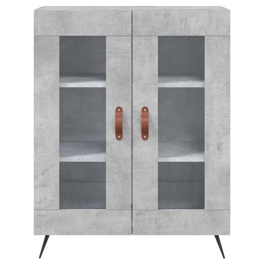 Hoge Kast 69,5X34X180 Cm Bewerkt Hout Betongrijs