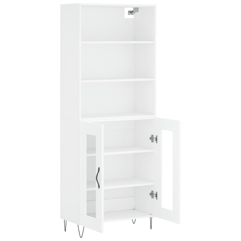 Hoge Kast 69,5X34X180 Cm Bewerkt Hout Wit